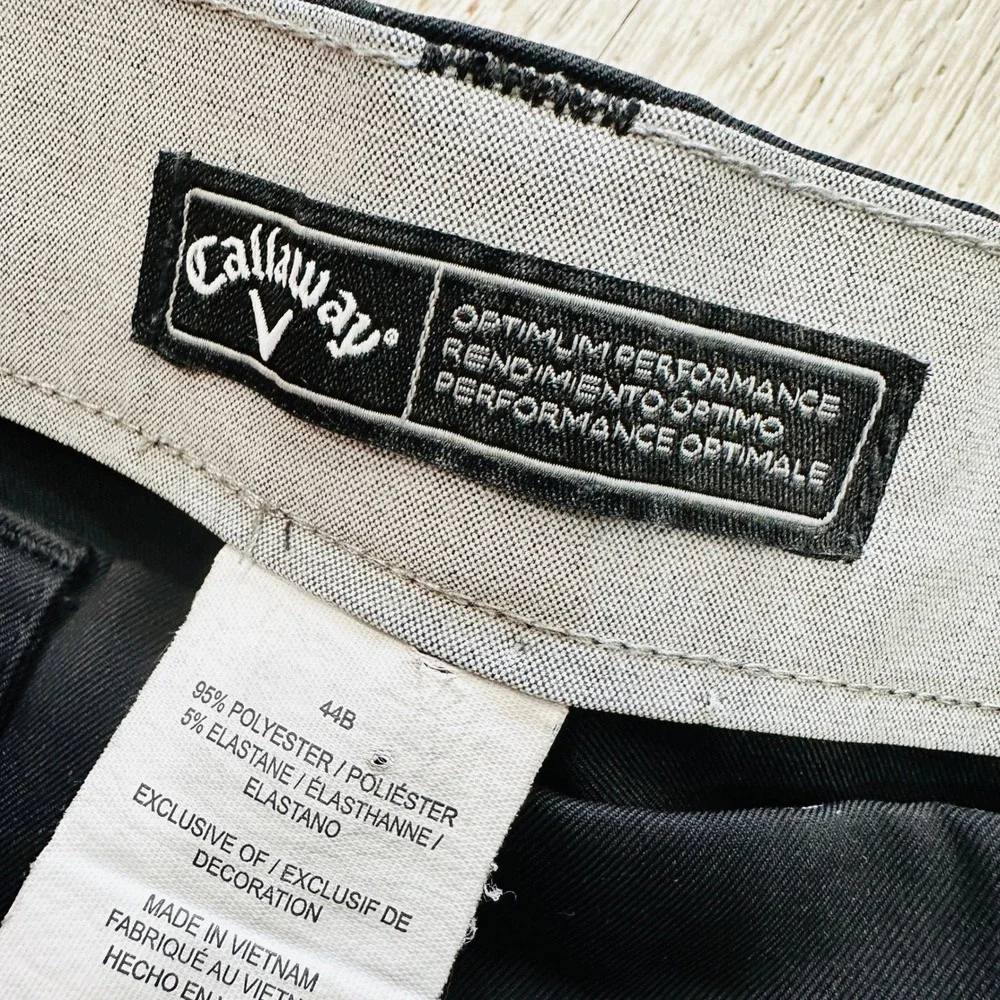 Callaway Golf Shorts Mens 44 Black Optimum Performance Stretch Flat Front Shorts